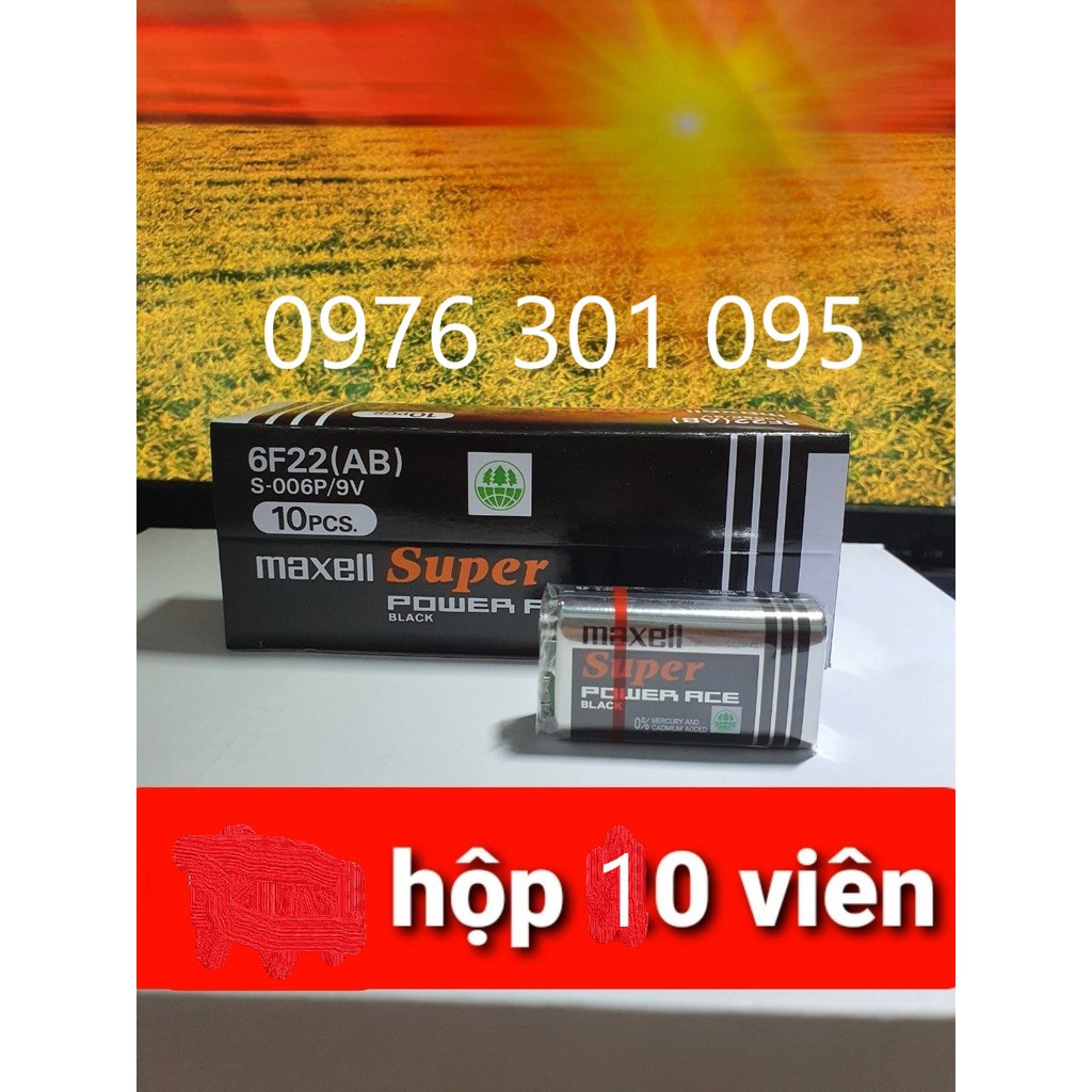 [Hộp 10 Viên] Pin vuông 9V Maxell Super Power