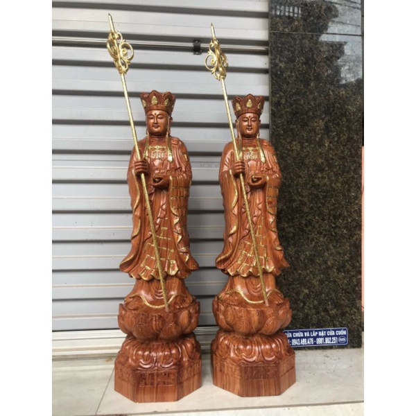 Tượng phật địa tạng gỗ hương cao 50cm