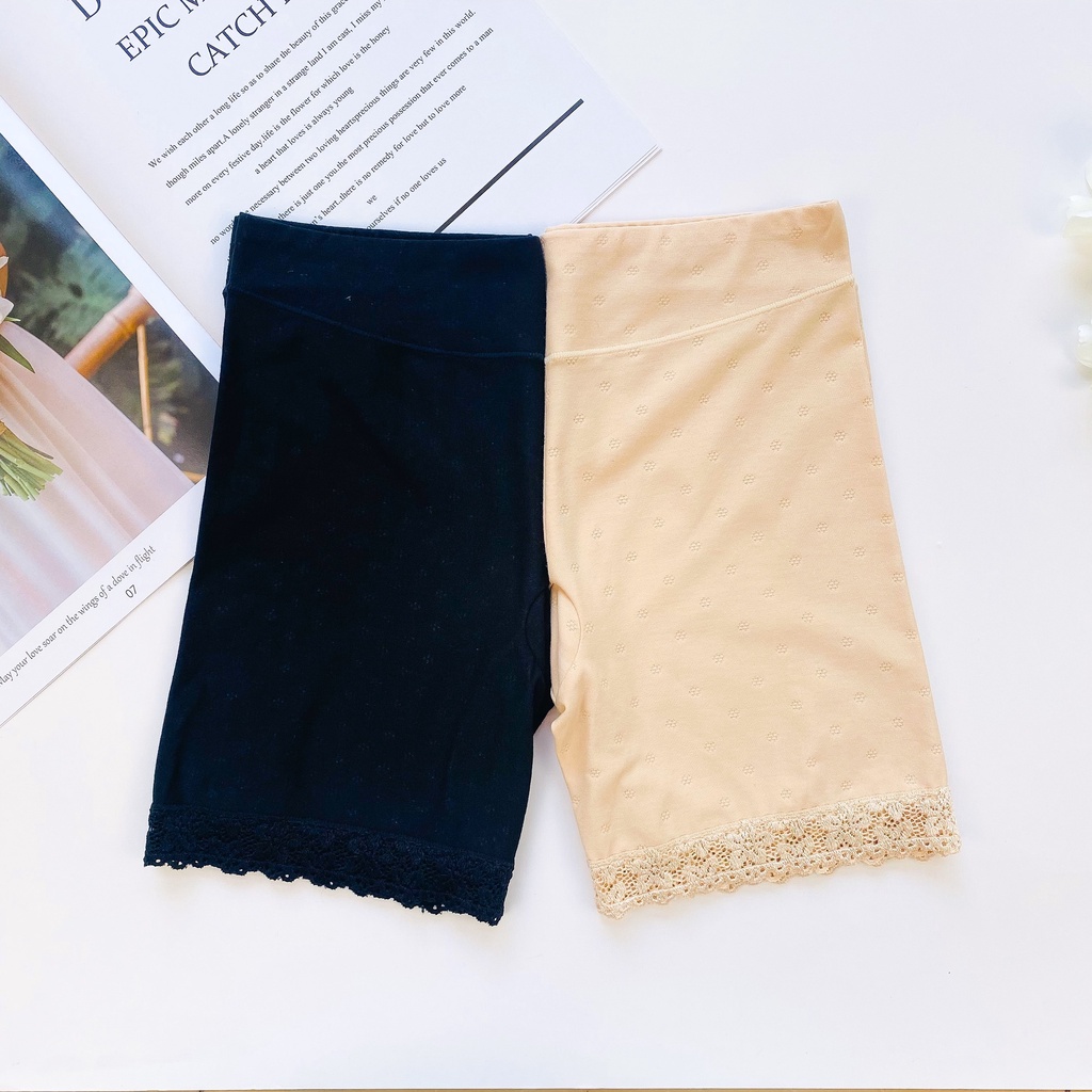 Quần Váy Nữ Dáng Đùi Chất Cotton Thông Hơi Phối Ren Cao Cấp Co&amp;Com QV5164 Co Giãn, Nâng Mông Nhẹ