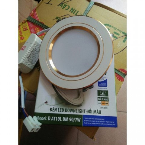 Đèn led âm trần downlight 7w 3 màu Rạng đông mã AT10L 90/7W, 110/9W, 110/12W