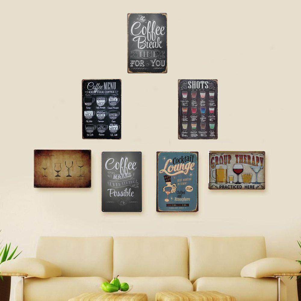 BEAUTY Rectangle Retro Sign Club Metal Tin Plate Vintage Plaque Cafe House  Bar Wall Art Home Decor Cool Pub Coffee Menu Board