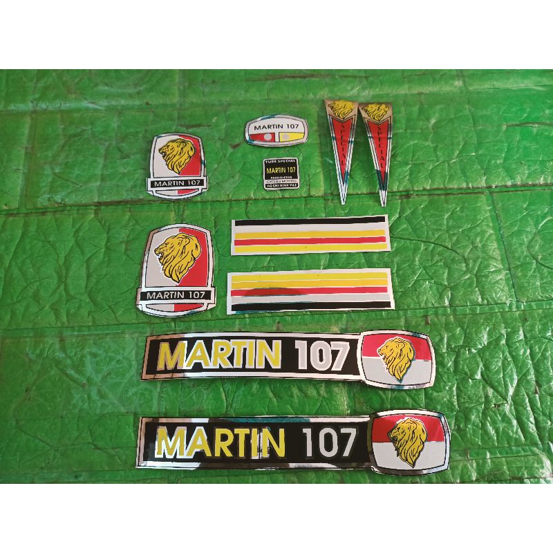 Bộ tem dán xe đạp Martin 107 chữ vàng