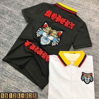 Áo Polo Gc mèo thêu phối cổ vàng cực đẹp - Áo thun nam ngắn tay cổ bẻ