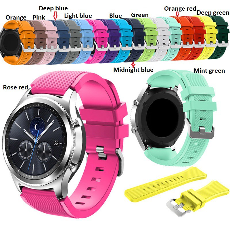 22mm width Dây đeo Silicon thay thế cho đồng hồ thông minh Galaxy Watch 46mm/Gear S3 Classic/S3 Frontier