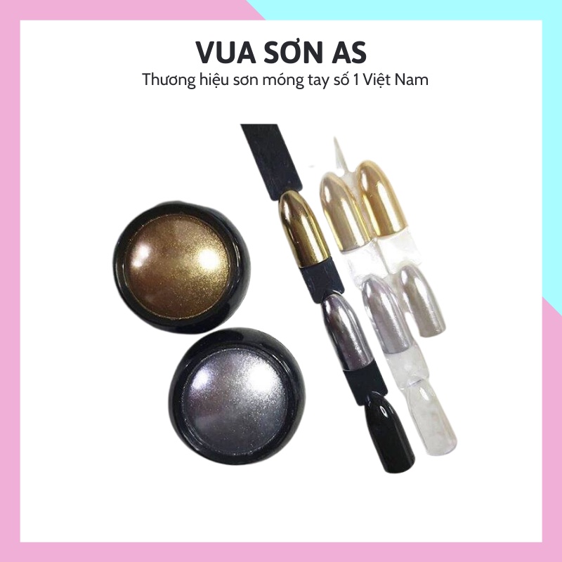 Phụ kiện nail giá rẻ giá tốt uy tín bột tráng gương vàng và bạc VUA SƠN AS