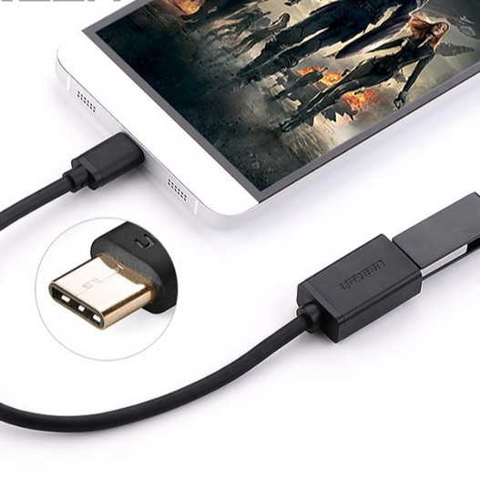 Cáp chuyển OTG type c sang usb cho điện thoại chính hãng