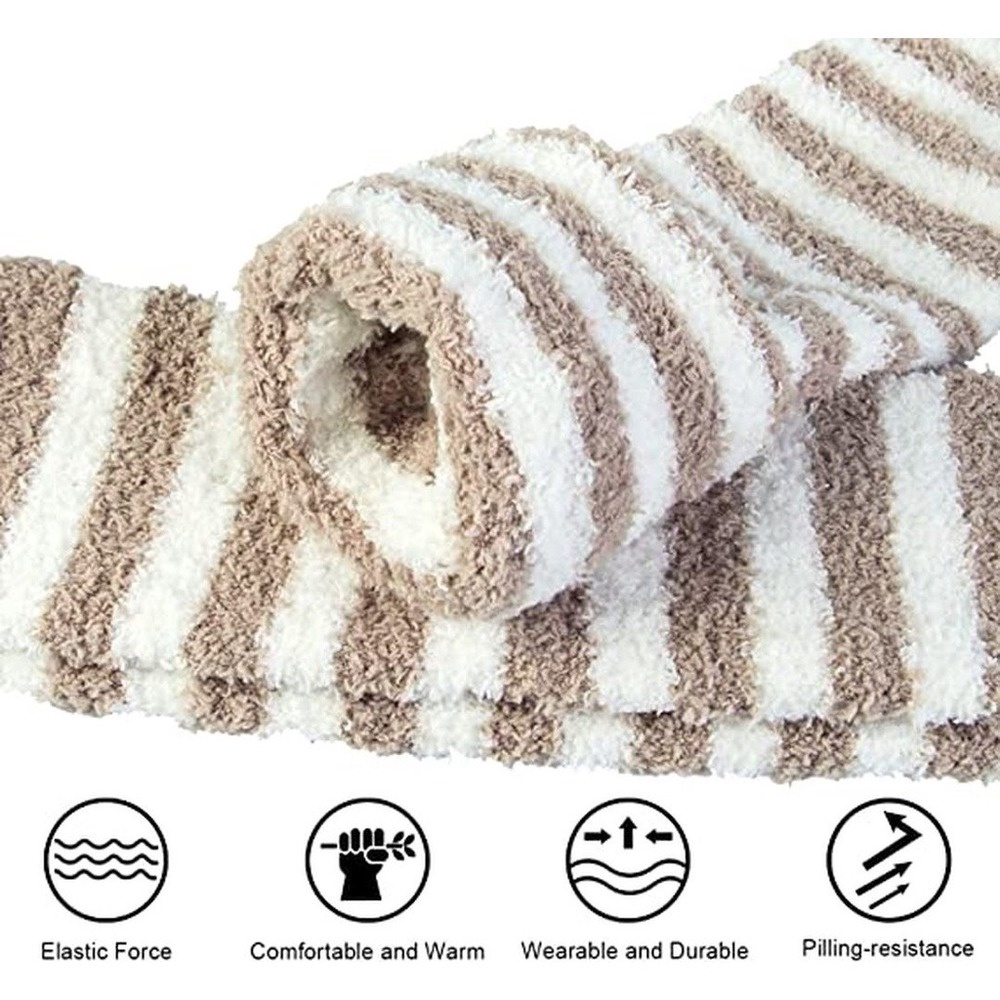 Đôi tất nỉ san hô dài qua gối họa tiết hoạt hình thời trang mùa đông