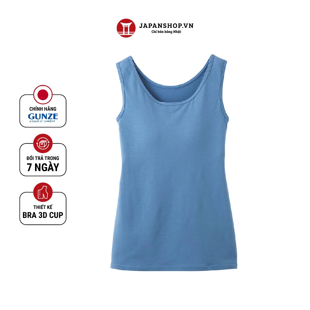 Áo Bratop ba lỗ Tuché Gunze JN2004H, áo tập gym, yoga có sẵn bra khử mùi mồ hôi