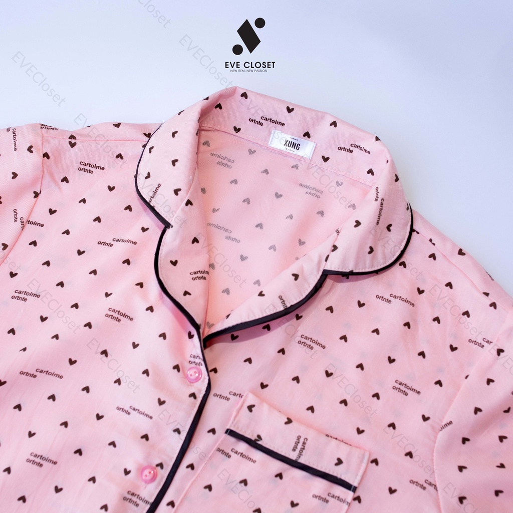 Đồ bộ nữ mặc nhà Pijama tay cộc quần đùi chất đũi lạnh dễ thương – Hàng thiết kế - EveCloset | BigBuy360 - bigbuy360.vn