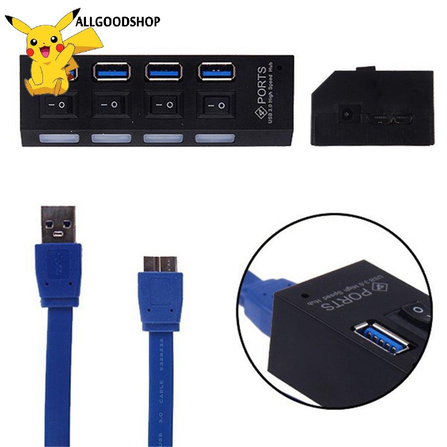 HUB Ổ ĐIỆN 4 PORT CÓ CÔNG TẮC USB 3.0 Hub 5Gbps High Speed  with on/off switch