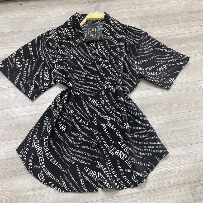 Áo sơ mi họa tiết tay ngắn BIGSIZE