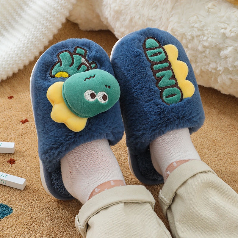 Dép cotton Đế Mềm Họa Tiết Khủng Long Hoạt Hình Cỡ Lớn Cho Trẻ Em