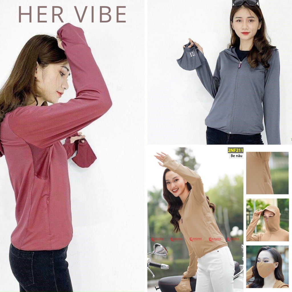 Áo chống nắng nữ thông hơi kèm khẩu trang cao cấp thoáng mát, thấm hút mồ hôi, chống tia UV