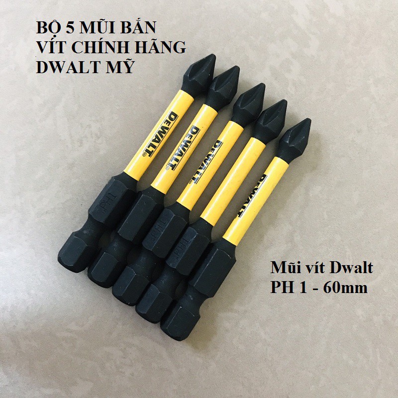 BỘ 5 MŨI BẮN VÍT DWALT NHẬP DÀI 6CM - Ph1
