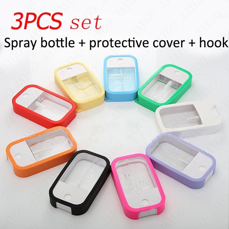 Chai đựng nước hoa hình vuông dạng xịt bằng nhựa 38ml có thể đổ đầy lại tiện lợi (có bán lẻ ốp viền chai/móc khóa/phễu)