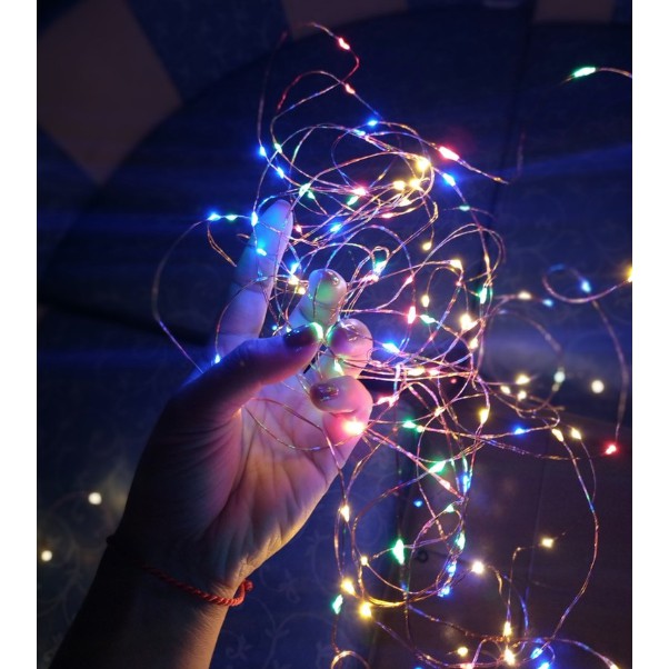 Dây đèn đom đóm, Dây đèn led Fairylight trang trí ngoài trời 3m pin AA