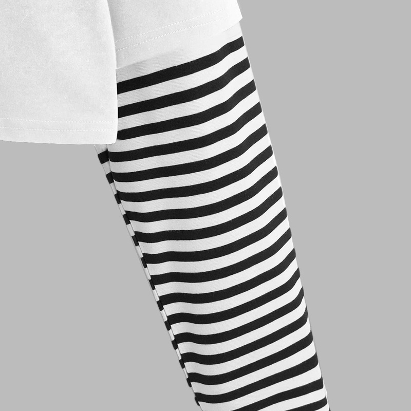 Brroa Áo Thun Crop Top Giả 2 Mảnh Tay Dài Cổ Lọ In Họa Tiết Mặt Trời Mặt Trăng Màu Tối Cho Nữ