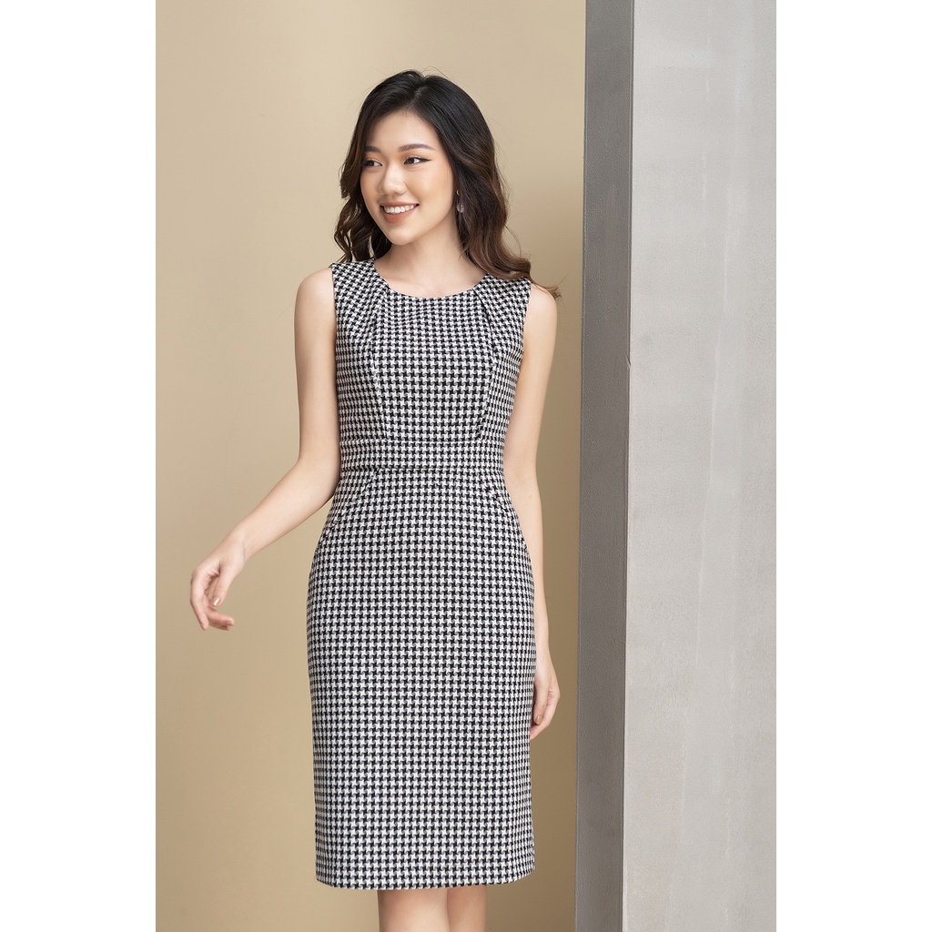 Váy Kẻ Dạ Hàn Quốc Sát Nách Luperi LFV3248