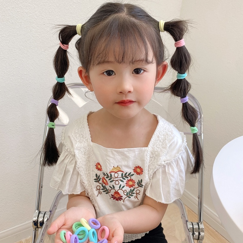 Set 50 Dây Cột Tóc Nhiều Màu Sắc Dễ Thương Cho Bé Gái