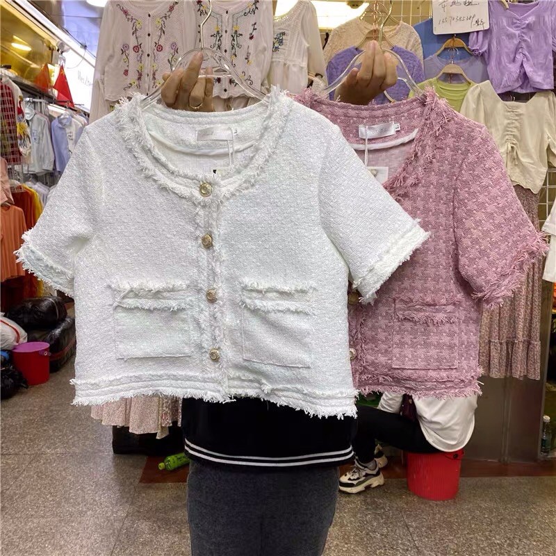 Áo dạ tweed viền tết cổ tròn ulzzang oder(kèm ảnh thật)