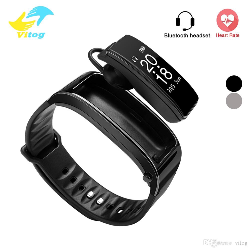 For iphone samsung smartphones y3 smart watch Bracelet 2 in 1 bluetooth headphones headset Heart Rate Monitor