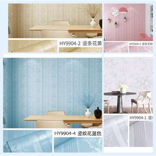 10M giấy dán tường hoa văn nổi sọc (nhiều mẫu) cao cấp keo sẵn khổ 45cm