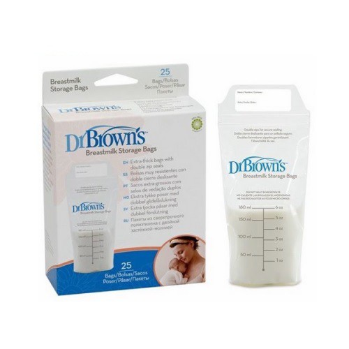 Hộp 25 túi trữ sữa 180ml cao cấp Dr.Brown's