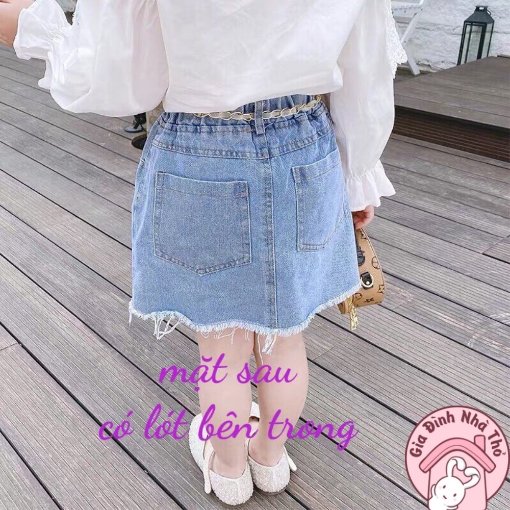 Chân váy đầm jean bò cho bé gái