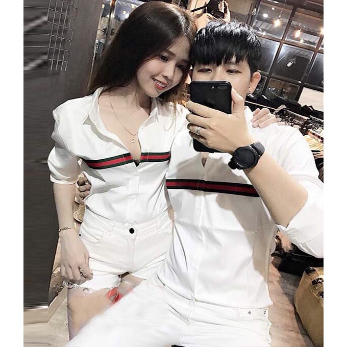 ÁO SƠ MI ĐÔI NAM NỮ CHẤT LỤA XỊN MS414