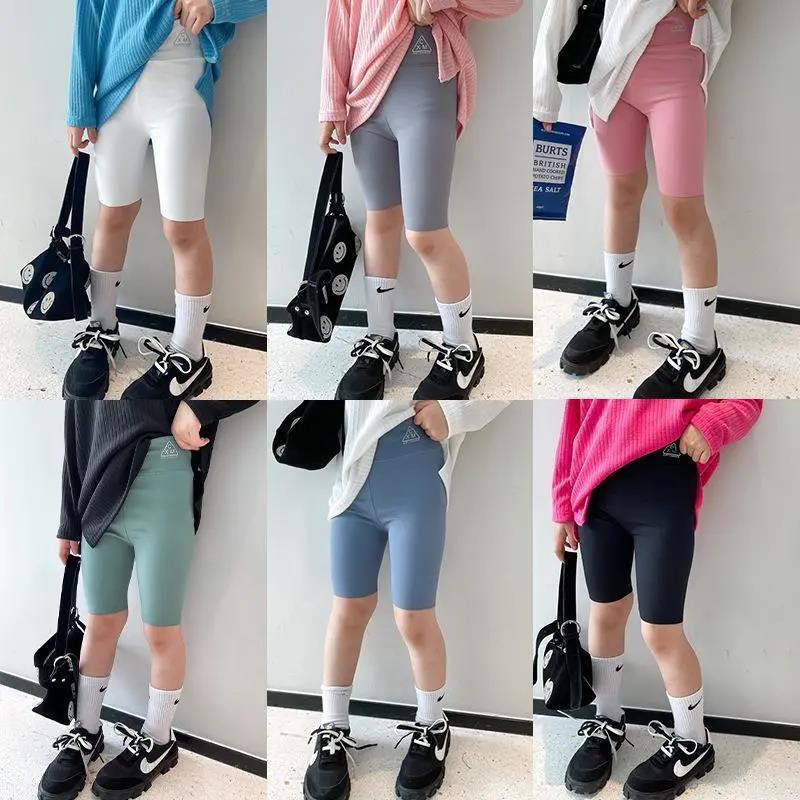 Quần Legging Ngắn Co Giãn Tốt 5 Màu Thời Trang Cho Bé Gái