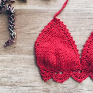 Áo bikini len móc viền sò Bra len móc