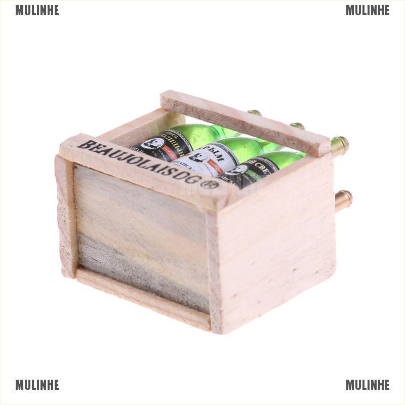 Bộ 6 Chai Rượu Mini Bằng Gỗ Trang Trí Nhà Búp Bê