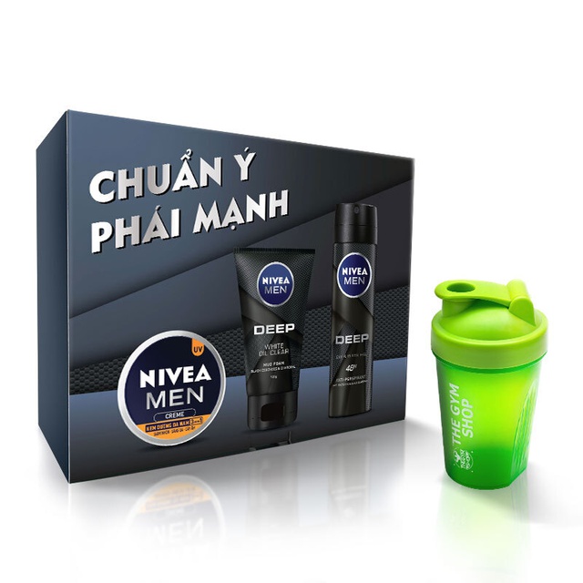Hộp quà Nivea Men phiên bản đặc biệt tặng kèm Bình lắc thể thao | BigBuy360 - bigbuy360.vn