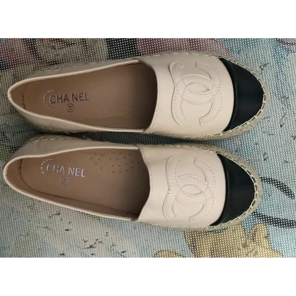 Giày lười slip on nữ da mềm đen cao cấp đế cói hàng đẹp - GL36