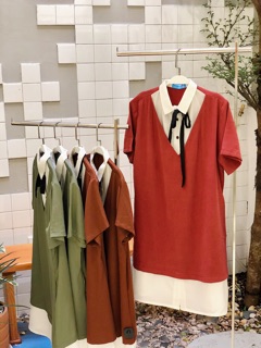 Đầm sơ mi mix color SODA POP