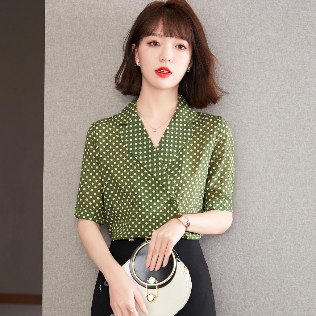 GT7338 Áo chiffon nữ hè tay ngắn hàng nhập