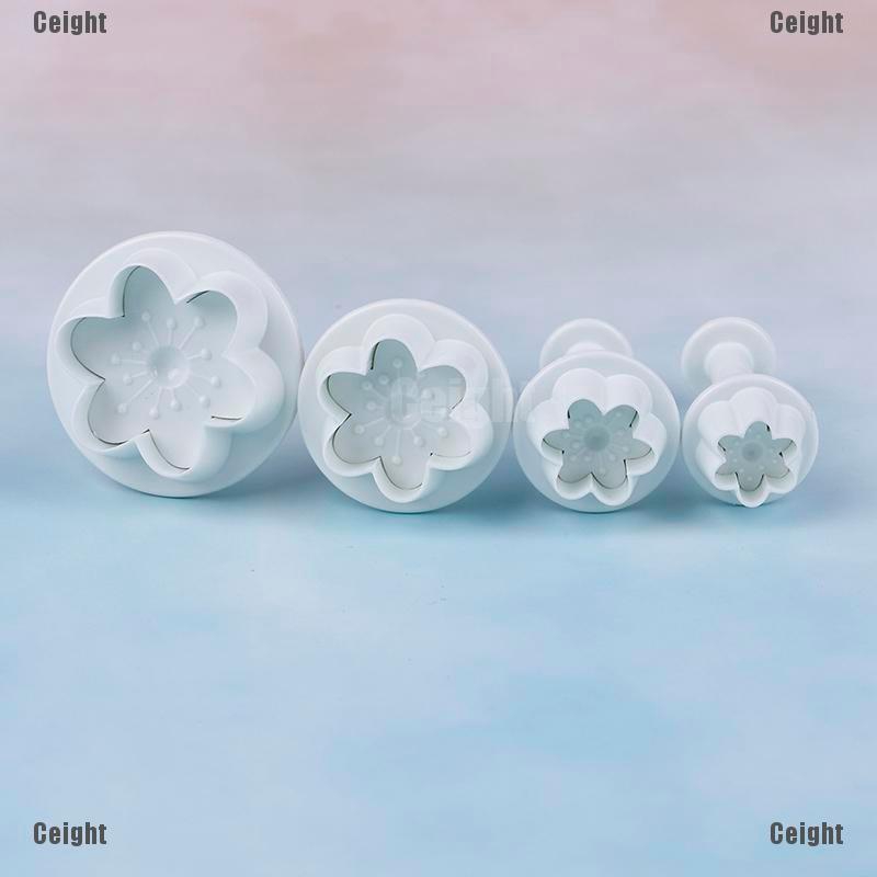 Set 4 Khuôn Nhựa Cắt Bánh Quy Tạo Hình Hoa Đào