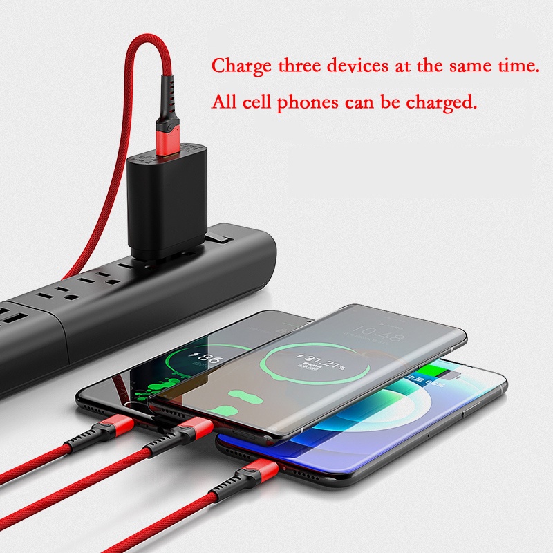 Dây Cáp Sạc Truyền Dữ Liệu 3 Trong 1 Đầu Micro Usb Type c Cho Android