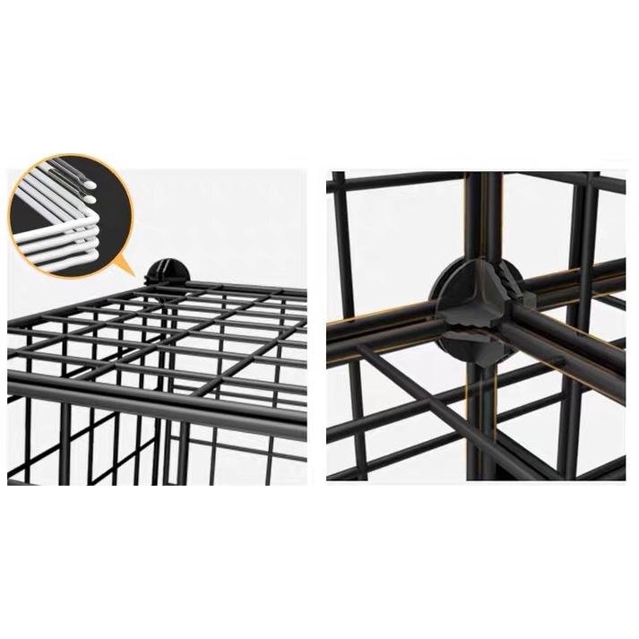 &lt; Tặng Dây Rút &gt; Combo Chuồng Chó 3 Ô , Có ngăn đựng đồ, có chân (kèm khay vệ sinh )
