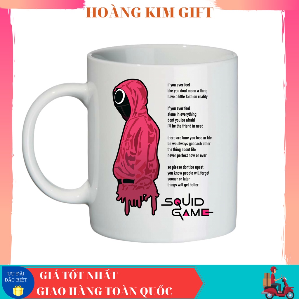 Cốc sứ, Ly sứ in hình Squid Game giá rẻ