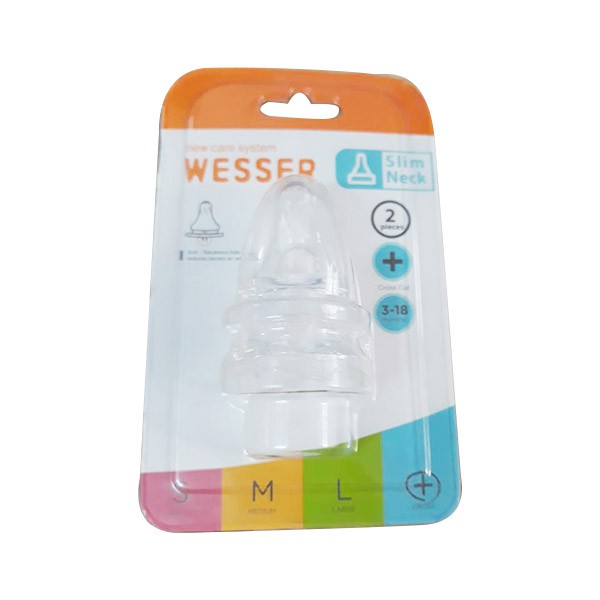 Ty bình sữa Wesser cổ thường size plus vỉ 2 cái V1026