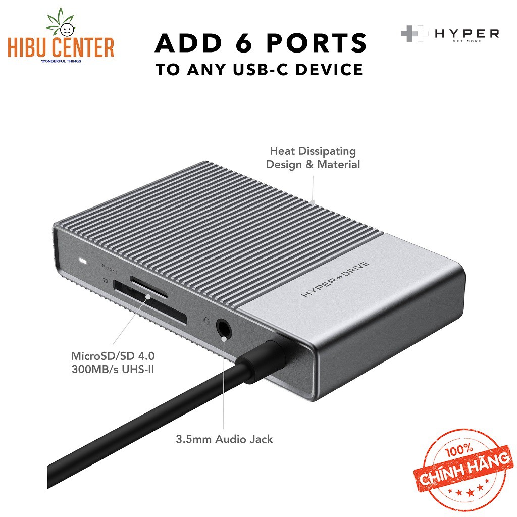 [USB-C HUB GEN2] Cổng Chuyển HYPERDRIVE GEN2 6-IN-1 Cho Macbook, Ipad Pro 2018-2020, PC & Devices (G206).Hàng Chính Hãng