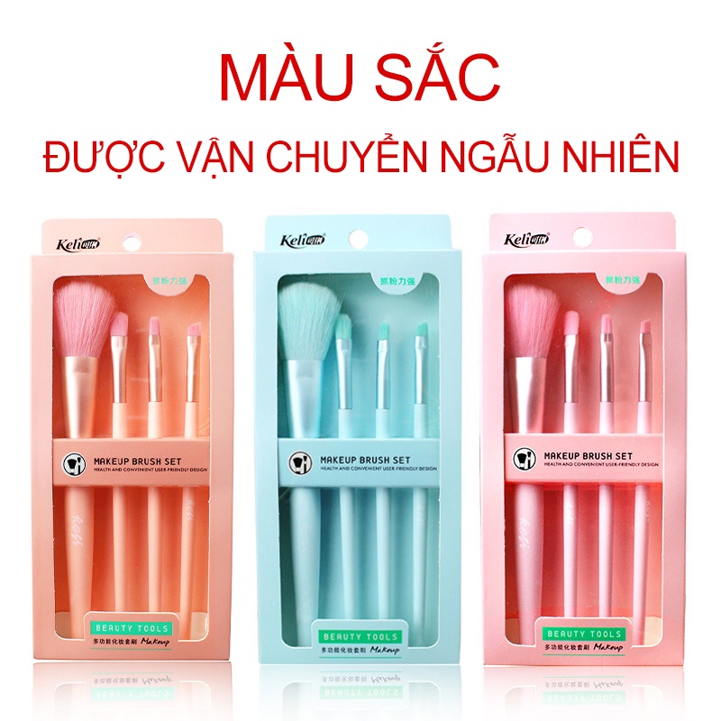 Bộ trang điểm mắt tự nhiên cho người mới bắt đầu phấn nền dạng lỏng phấn phủ cọ trang điểm phấn mắt son môiKB-5JT-A01