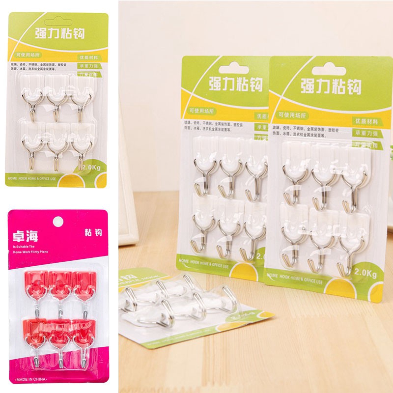 Set 6 Móc Treo Đồ Dùng Dán Tường Tiện Lợi