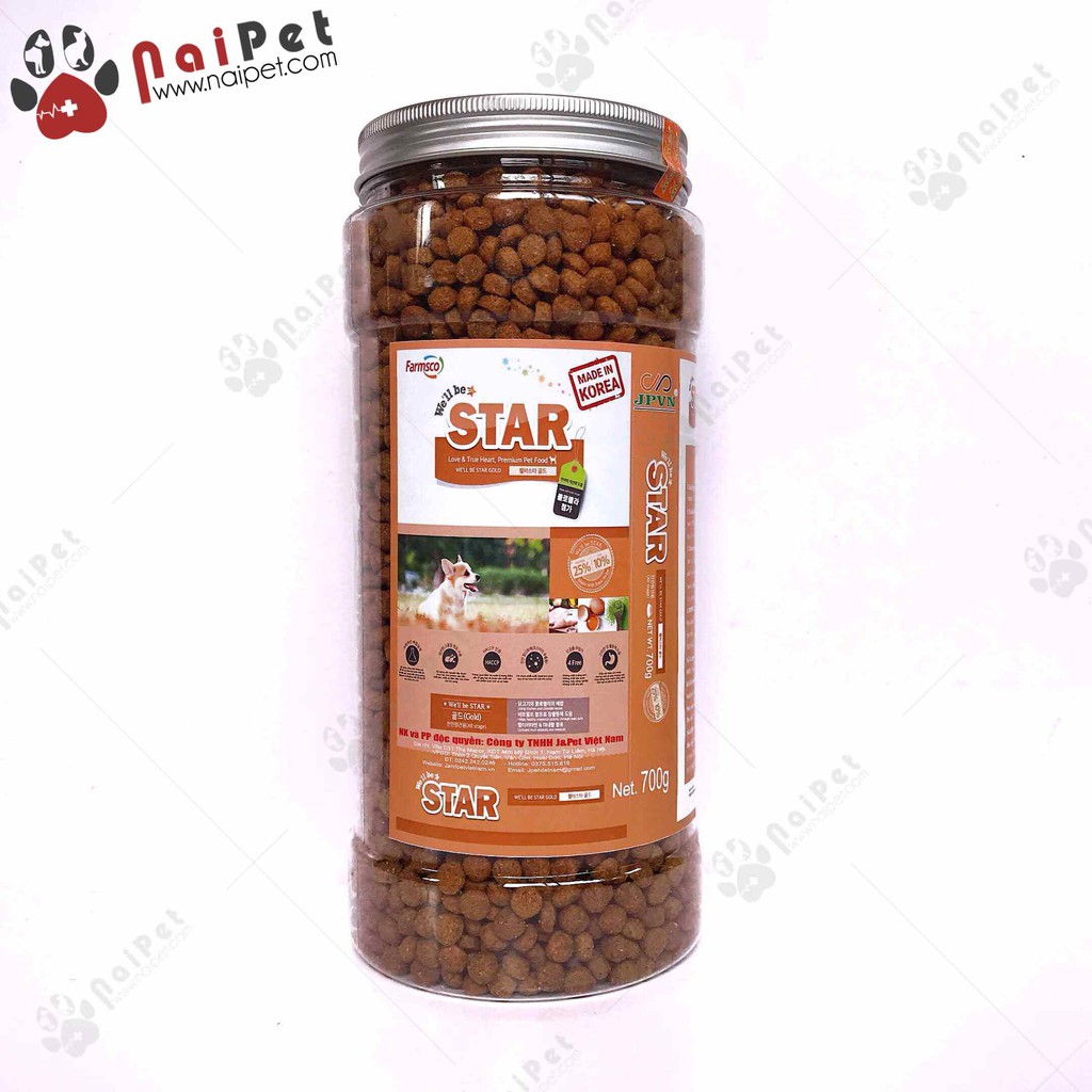 Thức Ăn Hỗn Hợp Cho Chó We’ll Be Star Gold Hộp 700g