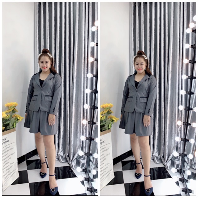 Bigsize Set váy vest xám SALE SỐC ❗️❗️❗️