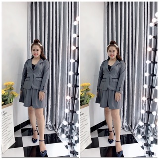 Bigsize set váy vest xám sale sốc ❗️❗️❗️