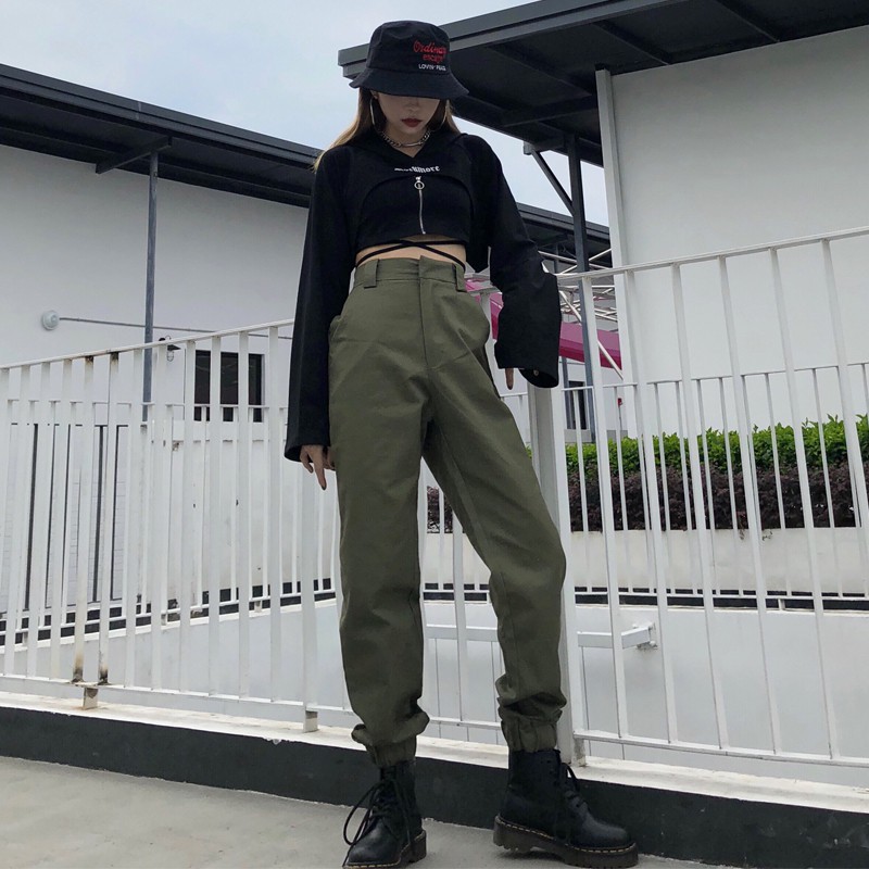 ( ORDER ) Quần jogger kaki box pant đáy cao unisex ulzzang oversize street style Hàn Quốc