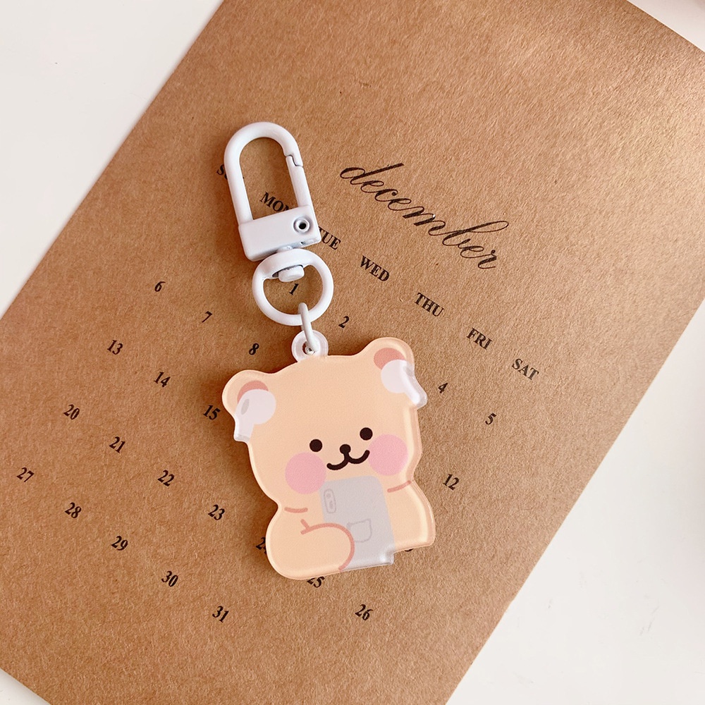 Móc Khóa Hình Gấu Trúc Màu Đỏ Thời Trang