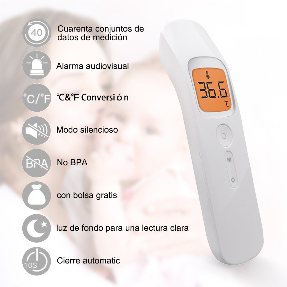 Nhiệt kế điện tử hồng ngoại, cảm ứng đo trán đa năng Thermometer Infrard 2000